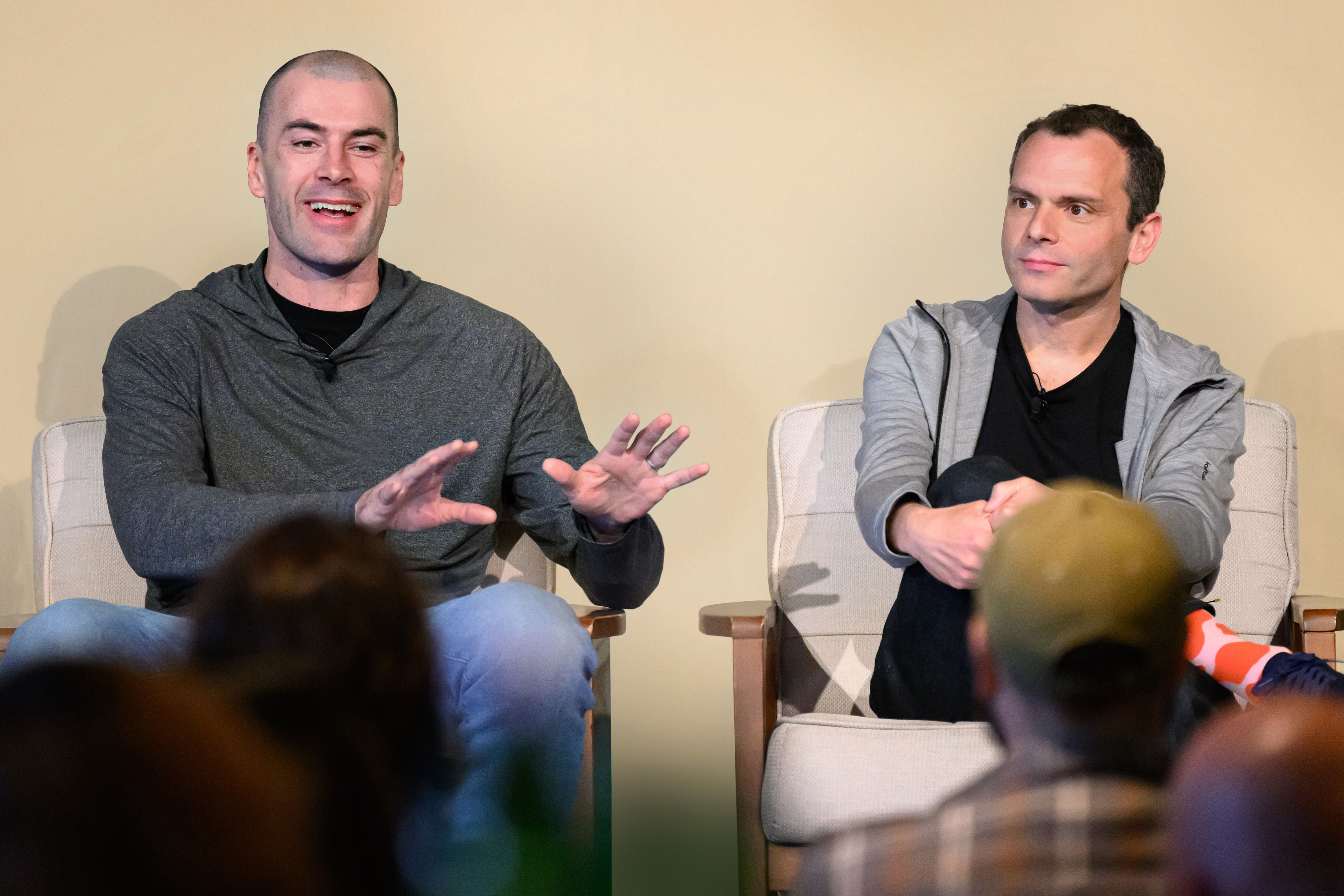 Jay Kreps of Confluent (left) with Olivier Pomel of Datadog (right) speaking at Index's Annual Retreat.