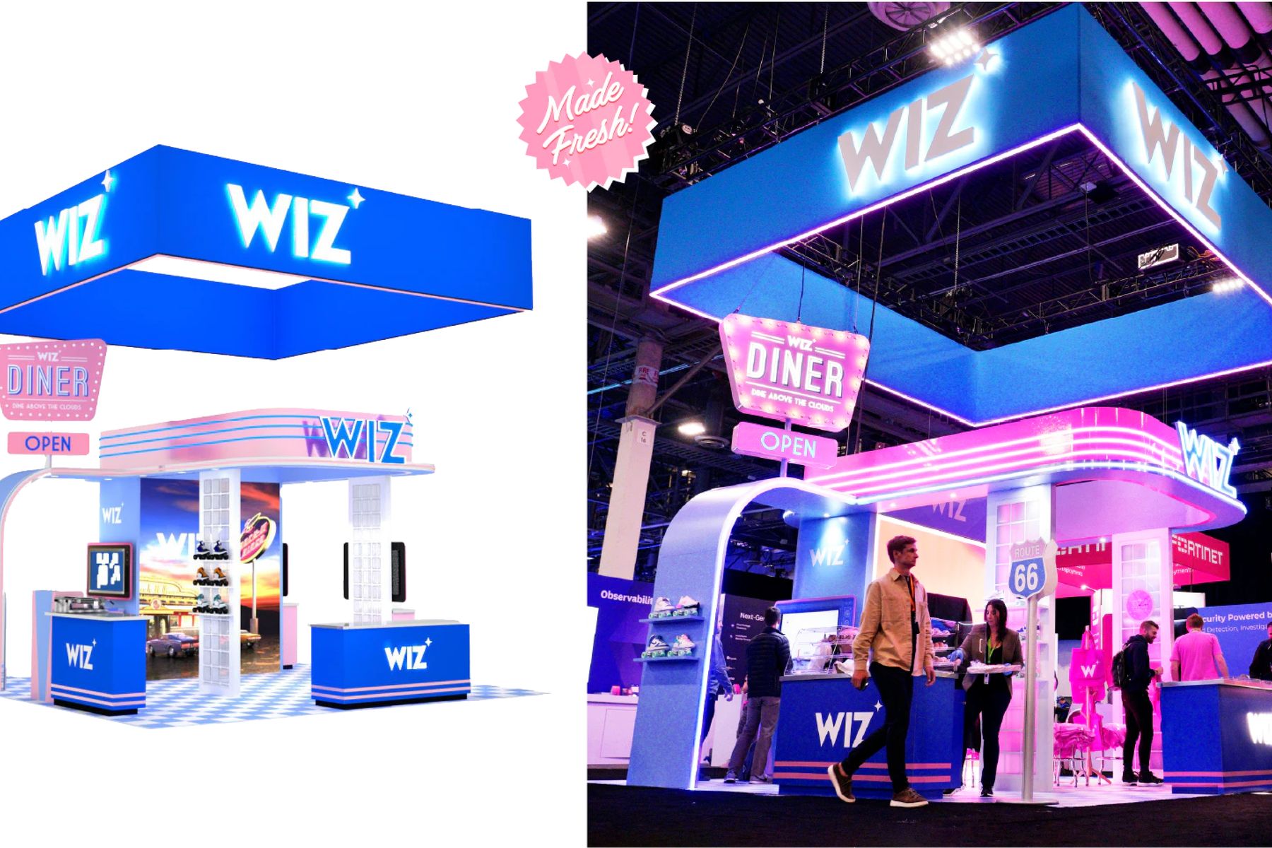 Wiz expo booth diner white background